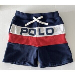 POLO RALPH LAUREN SHORTS COLOR NAVY, Red And White Stripe. SIZE 5 Children